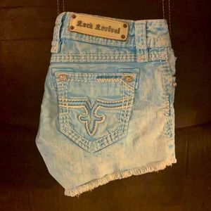 Women’s Rock Revival blue wash shorts